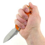 Not really suitable use for a slip-joint, but the reverse grip has jimping for the thumb.