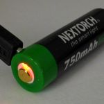 When charging the 14500 from USB, a charging indicator lights up red.