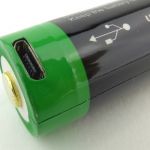 The supplied 18650 also has a micro-USB charging port.