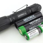 18650 and CR123 are supported.