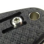 The clip can be mounted for right or left-handed users.