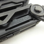 A liner-lock style lock secures the bit holder in the open position.