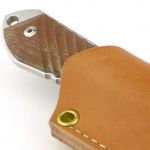 Note the visible jimping on the handle which gives extra grip when unsheathing the knife.