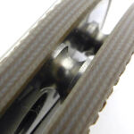 Waisted spacers give the knife an open back.