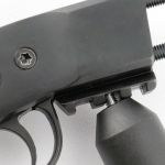 The threaded hole is at a slight angle.