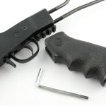 A more serious handle option, the moulded pistol grip.