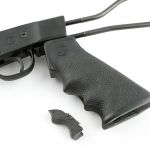 The modified pistol grip with removed parts.