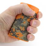 The 10,000mAh handwarmer is a good handful.