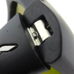 A closer look at the sprung hinge.