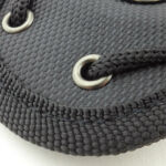 Smooth hollow eye-rivets provide the leg lacing points.