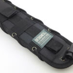 The rear of the sheath also has webbing and a MOLLE strap.