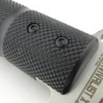 Two 'safety' screws also go through the short tang.