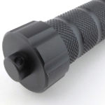 The larger diameter end cap provides additional grip.