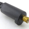 A proprietary connector is used for both remote switch and charger.